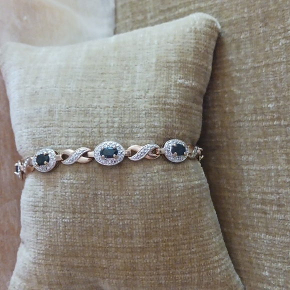 Marcasite Onyx Gold Plated 925 Necklace Bracelet Earrings Set - Picture 3 of 16